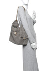 Suede Quilted Medium CHNL 25 Handbag Grey