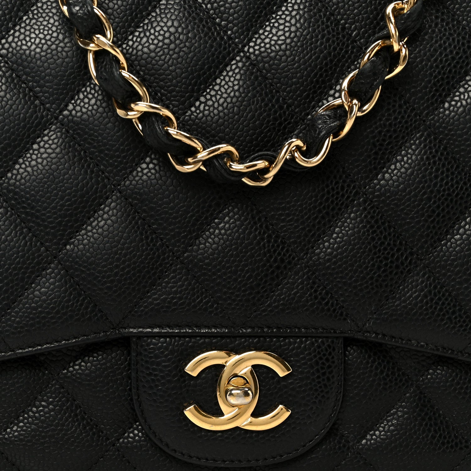 Caviar Quilted Jumbo Single Flap Black