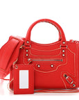 Supple Grained Calfskin Classic Silver Hardware Highlight Mini City Rouge Fraise