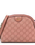Monogram Textured Dollar Calfskin Small Ophidia Dome Shoulder Bag Cloche Rose Pink
