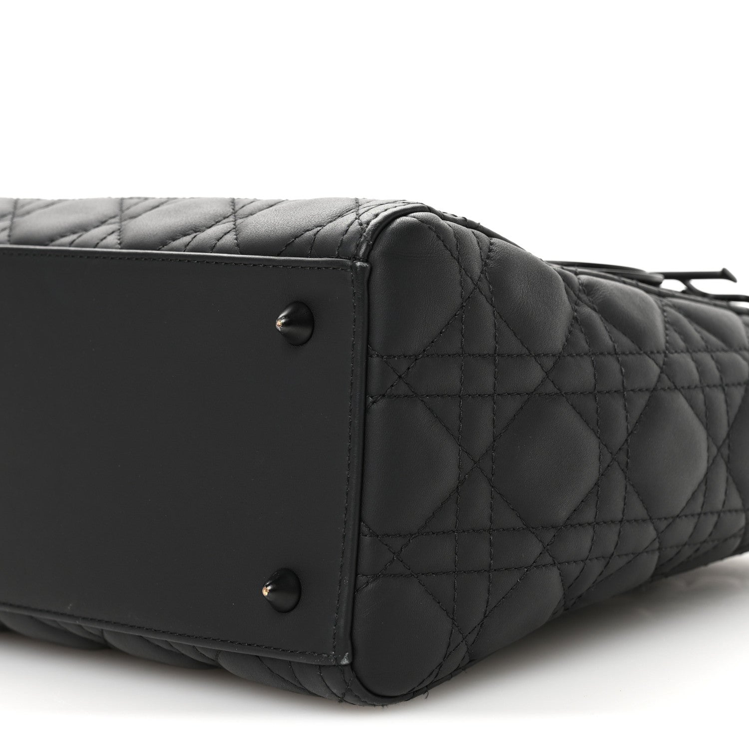 Ultra Matte Calfskin Cannage Medium Lady D1OR Black