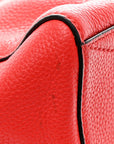 Pebbled Calfskin Gotham Bauletto Satchel Red