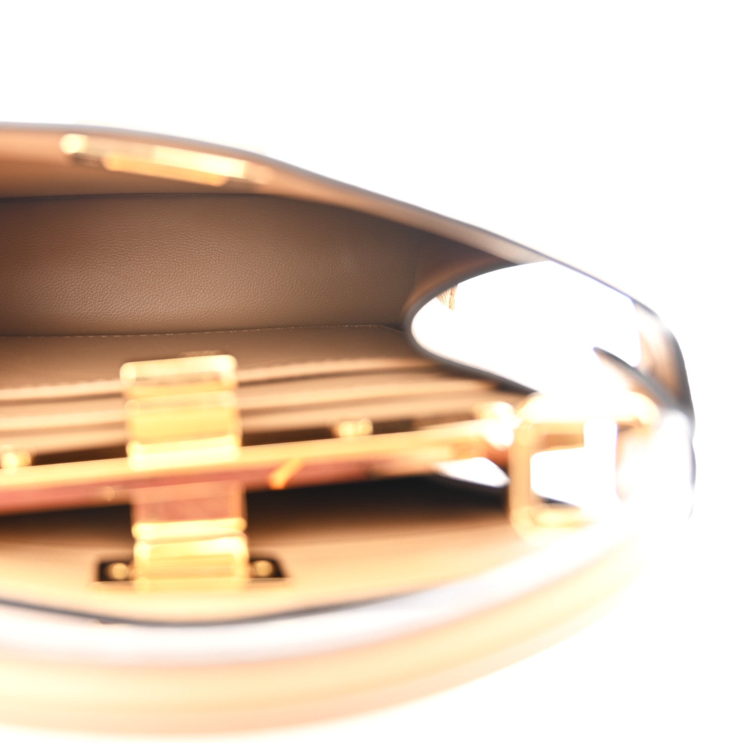 Shiny Nappa Petite Peekaboo I SEE U Satchel Miele Scuro