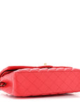 Caviar Quilted Medium Double Flap Red