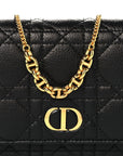 Supple Calfskin Cannage Caro Belt Pouch with Chain  Black
