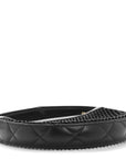 Mesh Shiny Lambskin Pouch Hobo Black