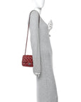 Lambskin Quilted Mini Square Flap Red