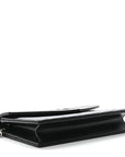 Grain De Poudre Matelasse Chevron Monogram Envelope Chain Wallet Black