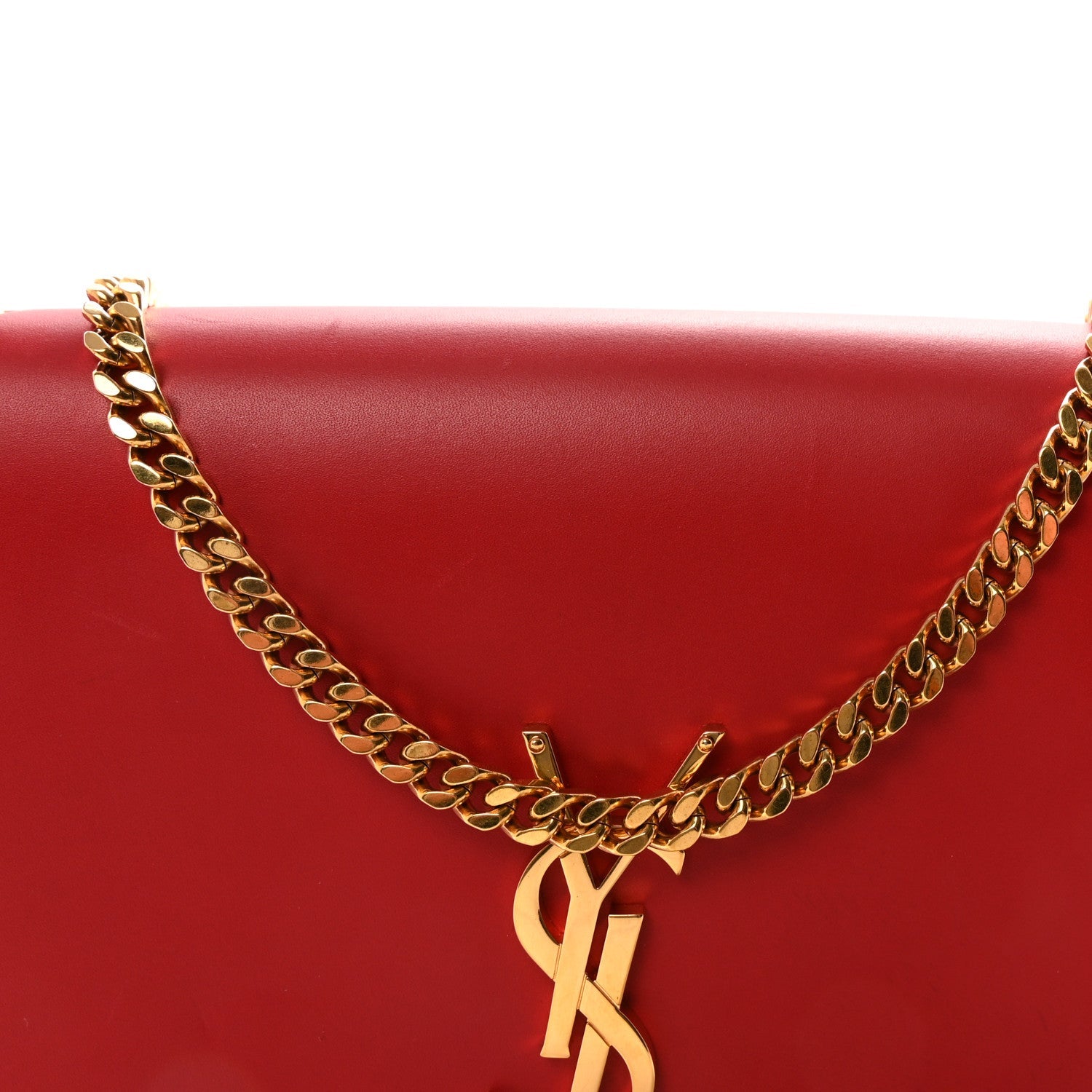 Smooth Calfskin Medium Classic Monogram Kate Tassel Satchel Lipstick Red