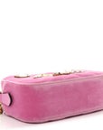 Velvet Matelasse Marquise Crystals Mini GG Marmont Chain Shoulder Bag Malva