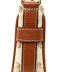 Canvas Calfskin Mini Ava Triomphe Shoulder Bag White