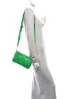 Paper Calfskin Maxi Intreccio Cassette Crossbody Bag Parakeet