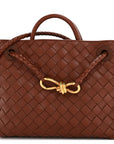 Nappa Intrecciato Small Andiamo Shoulder Bag Sapele
