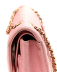 Caviar Quilted Medium Double Flap Light Pink