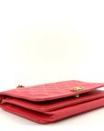 Caviar Quilted Boy Wallet On Chain WOC Dark Pink
