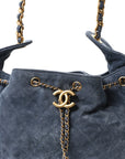 Suede Quilted Medium CHNL 25 Handbag Blue