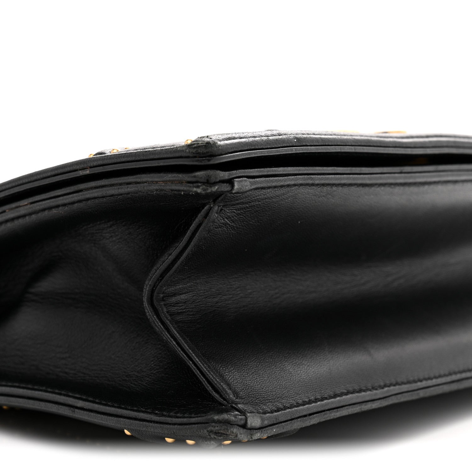 Lambskin Studded Medium D1ORama Flap Bag Black