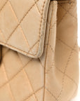 Lambskin Quilted Bekko Resin Mini Square Flap Beige