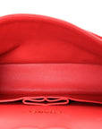 Caviar Quilted Medium Double Flap Red