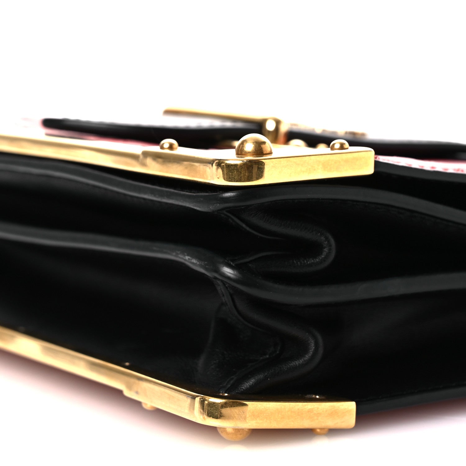 City Calfskin Ostrich Cahier Bag Fuoco Black