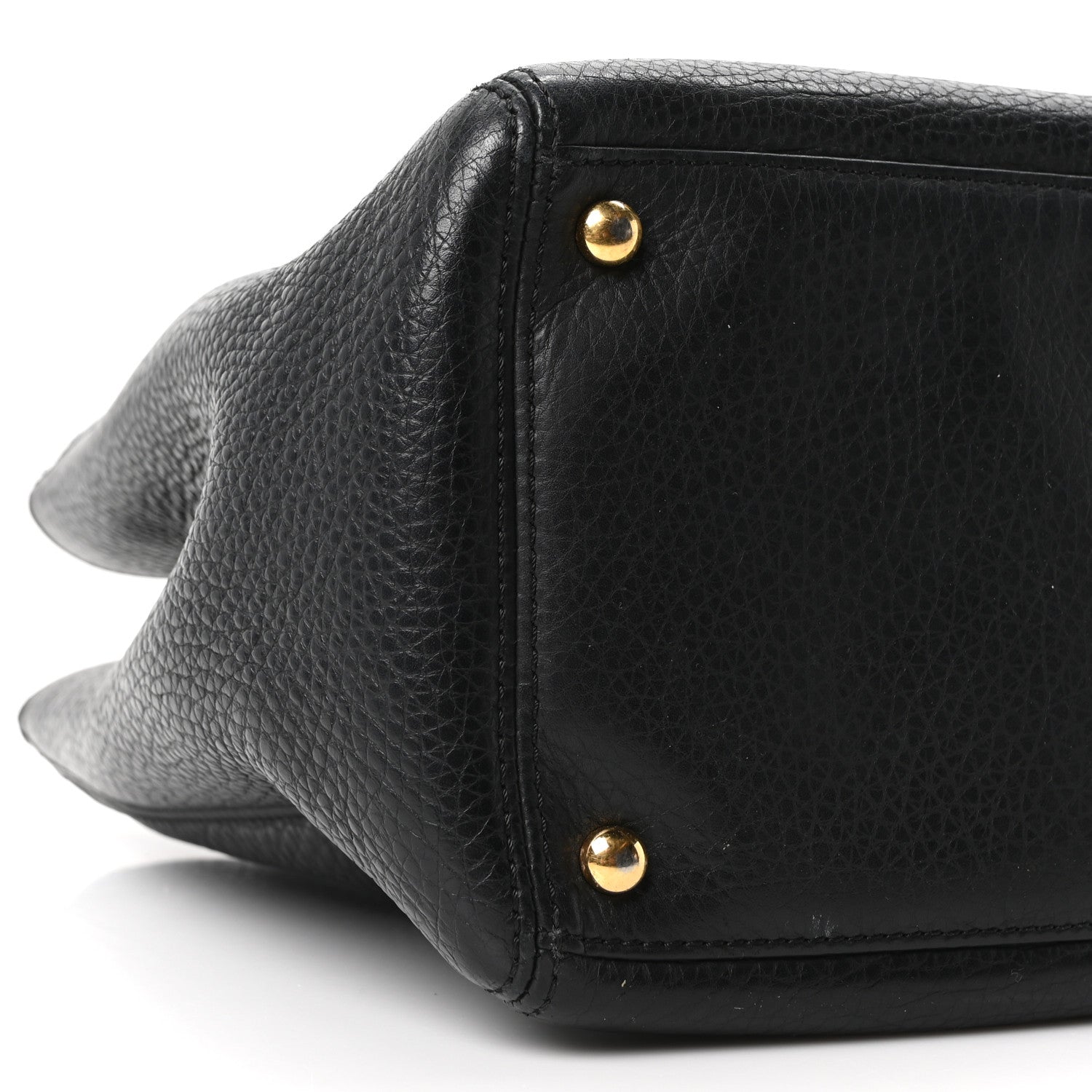 Calfskin Cerf Executive Shopper Tote Black