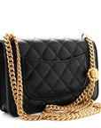 Lambskin Quilted Sweet Camellia Wallet On Chain WOC Black