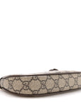 GG Supreme Monogram Textured Dollar Calfskin Mini Ophidia Chain Bag Beige Ebony