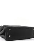 Natural Smooth Calfskin Medium Rodeo Top Handle Handbag Black
