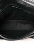 Crocodile Embossed Lambskin Monogram Medium Niki Chain Satchel Black