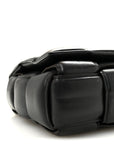 Lambskin Maxi Intreccio Padded Chain Cassette Crossbody Bag Black