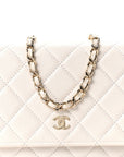 Caviar Quilted Wallet On Chain WOC White