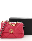 Lambskin Quilted Medium CHNL 19 Flap Dark Pink