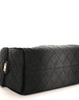 Washed Denim Quilted Small CHNL 25 Handbag Black