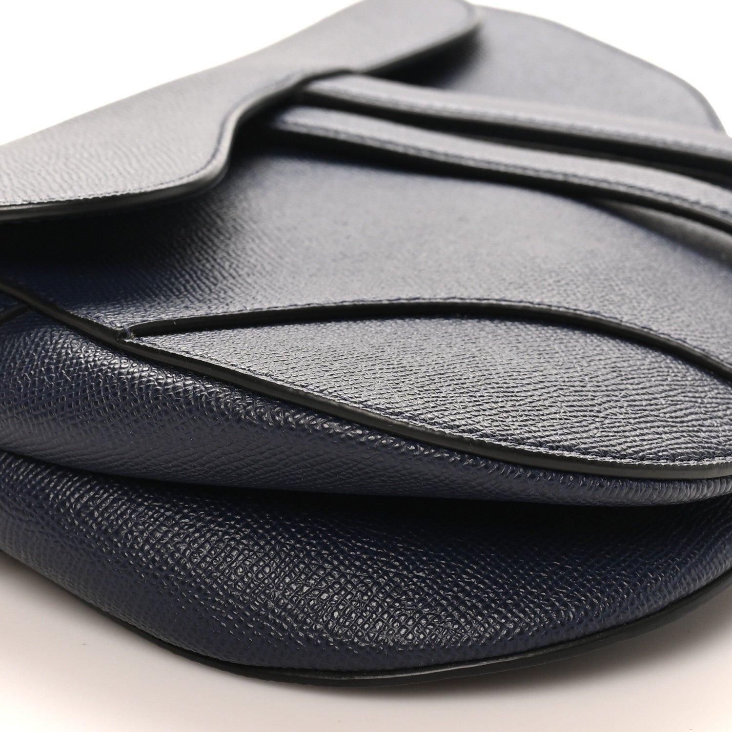 Grained Calfskin Saddle Bag Navy