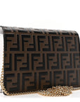 Vitello Cruise F is FNDI Bi-Color FF 1974 Embossed Medium Envelope Wallet On Chain Maya Black White