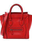 Drummed Calfskin Nano Luggage Vermillion