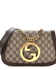 GG Supreme Monogram Textured Dollar Calfskin Blondie Chain Shoulder Flap Bag Beige Ebony New Acero