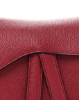 Grained Calfskin Mini Saddle Bag Red