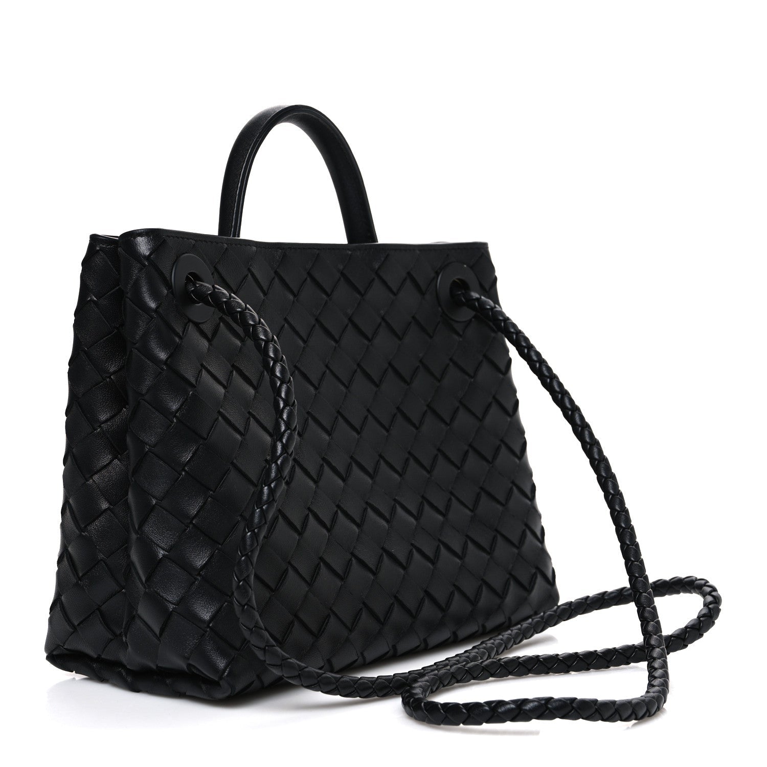 Nappa Intrecciato Small Andiamo Shoulder Bag Black