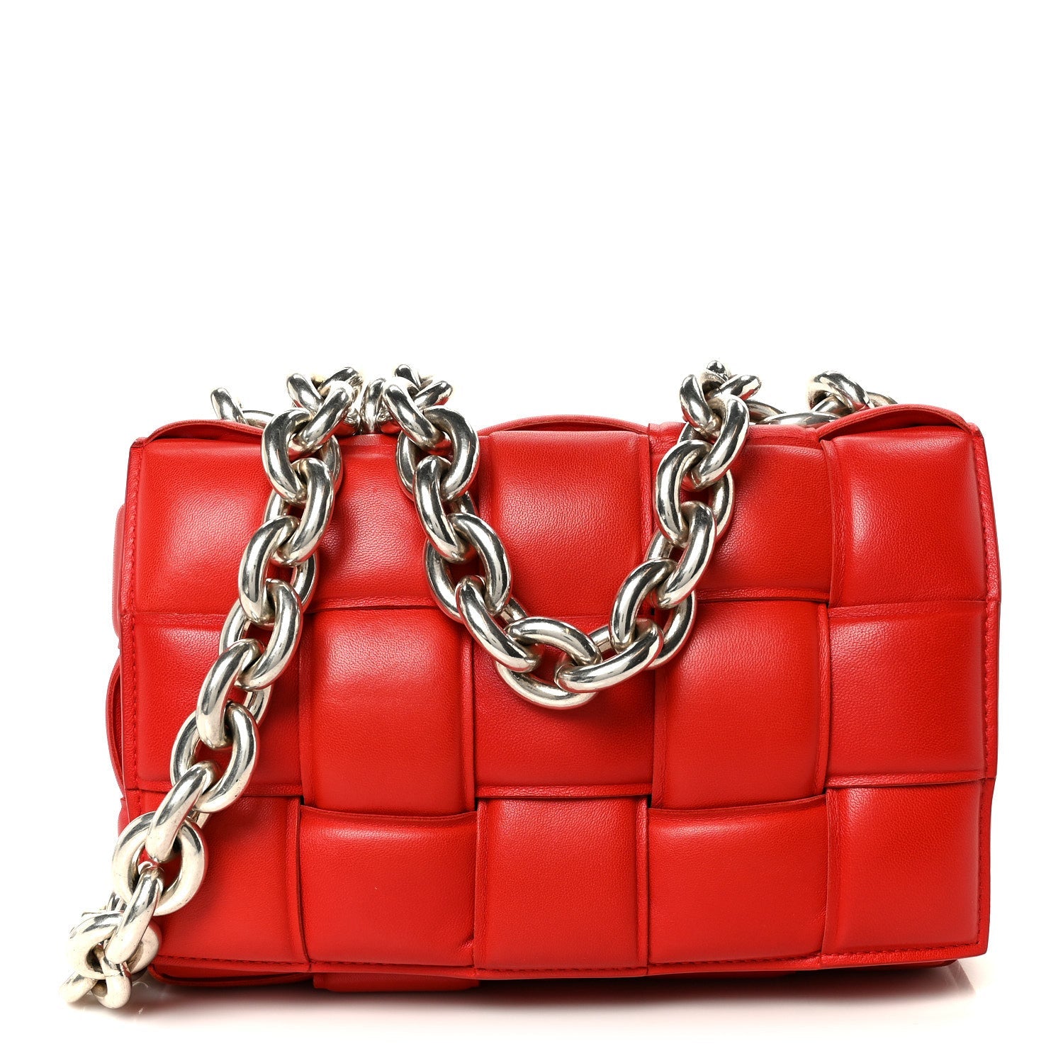 Lambskin Maxi Intreccio Padded Chain Cassette Crossbody Bag Nail Polish
