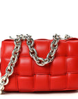 Lambskin Maxi Intreccio Padded Chain Cassette Crossbody Bag Nail Polish