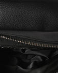 X Sacai Grained Calfskin Technical Fabric Mens Saddle Bag Black