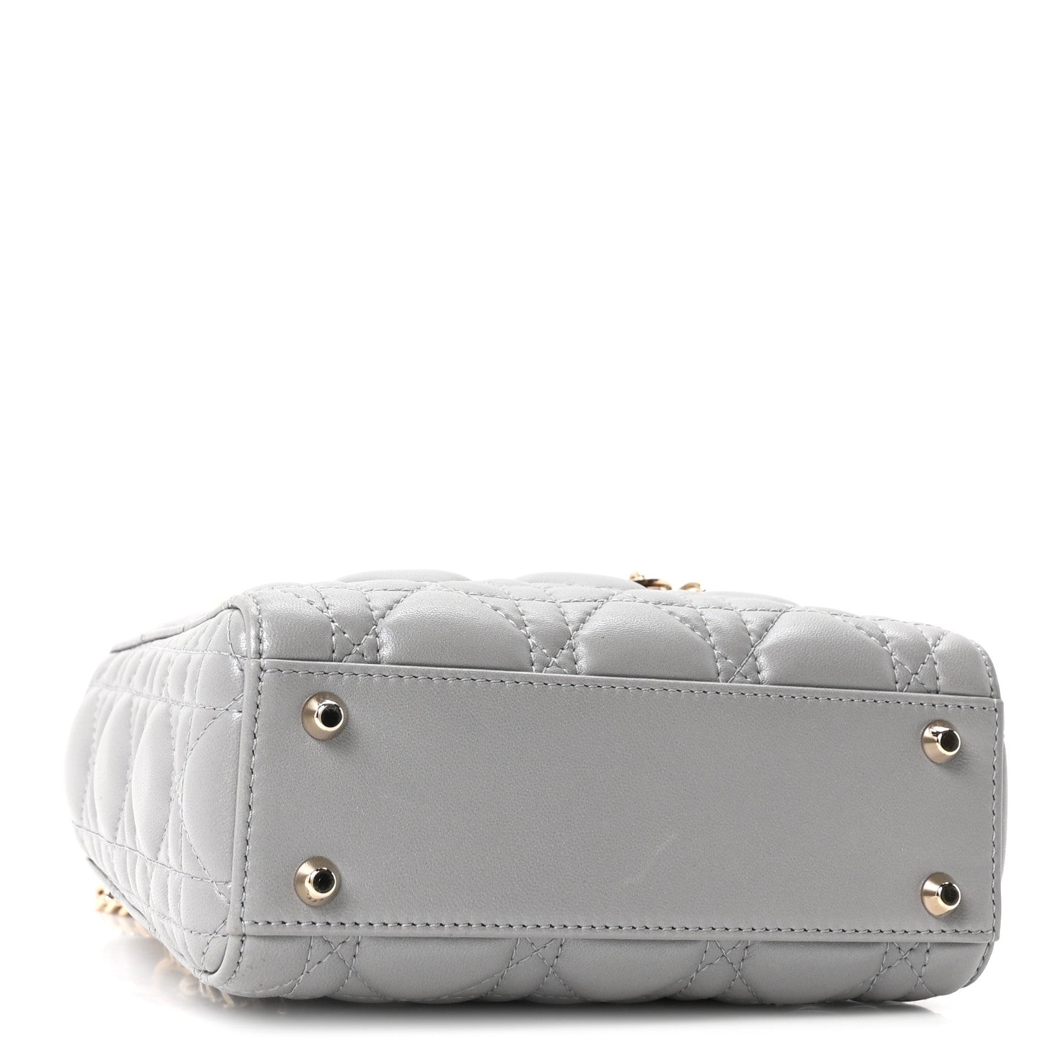Lambskin Cannage Mini Lady D1OR Gray Opaline