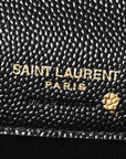 Grain De Poudre Matelasse Chevron Monogram Envelope Chain Wallet Black