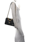 Goatskin Quilted Large CHNL 19 Flap Black