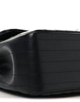 Lambskin Chevron Quilted Jumbo Double Flap Black