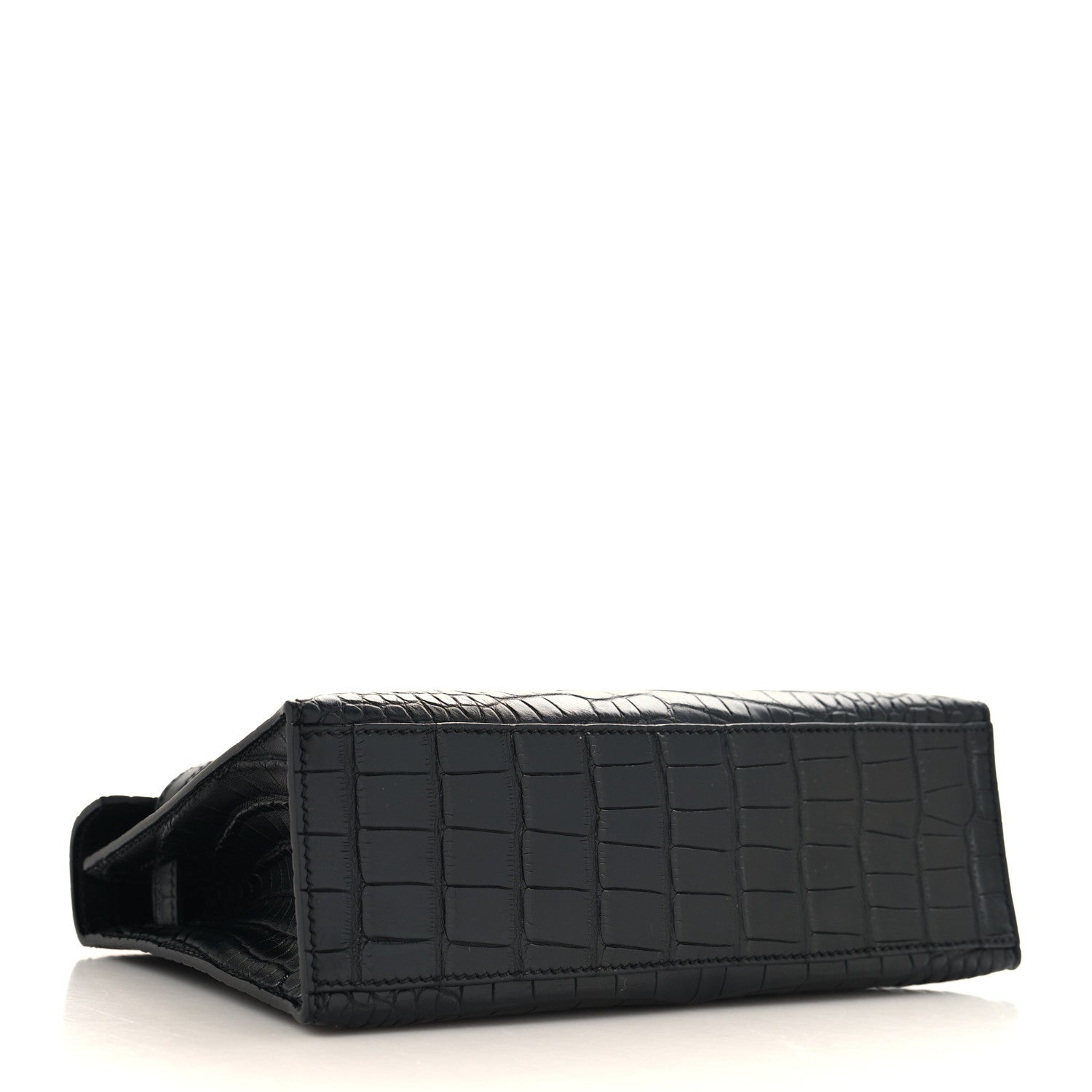 Matte Alligator Kelly Pochette Black