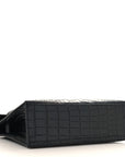 Matte Alligator Kelly Pochette Black