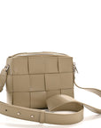 Lambskin Maxi Intrecciato Cassette Camera Bag Travertine