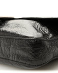 Crackled Calfskin Baguette 26424 Black